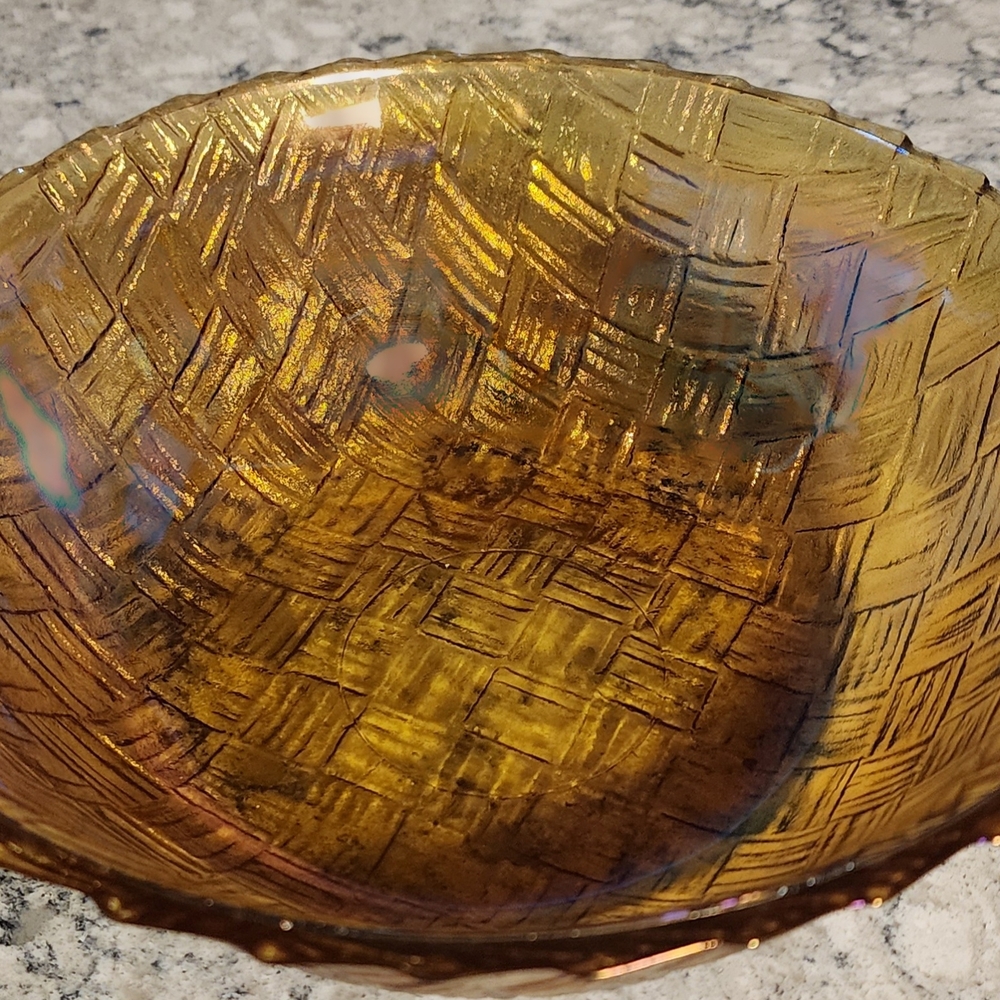 Carnival Glass Decorative Bowl